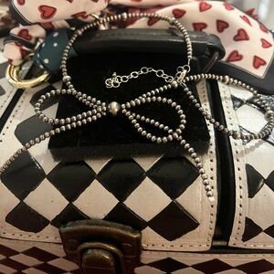 Sterling Pearl Bow Necklace